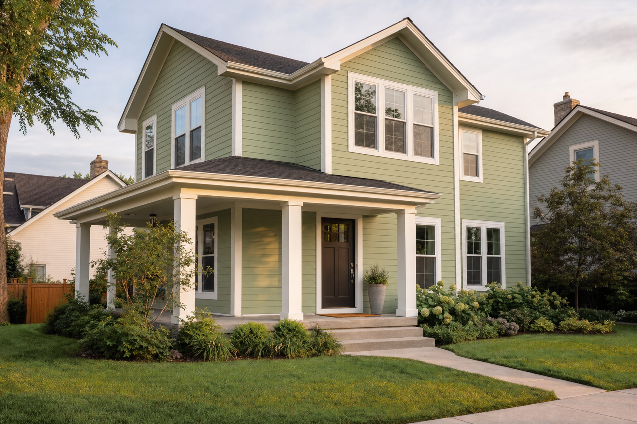 Mesclun Green by Sherwin-Williams on exterior