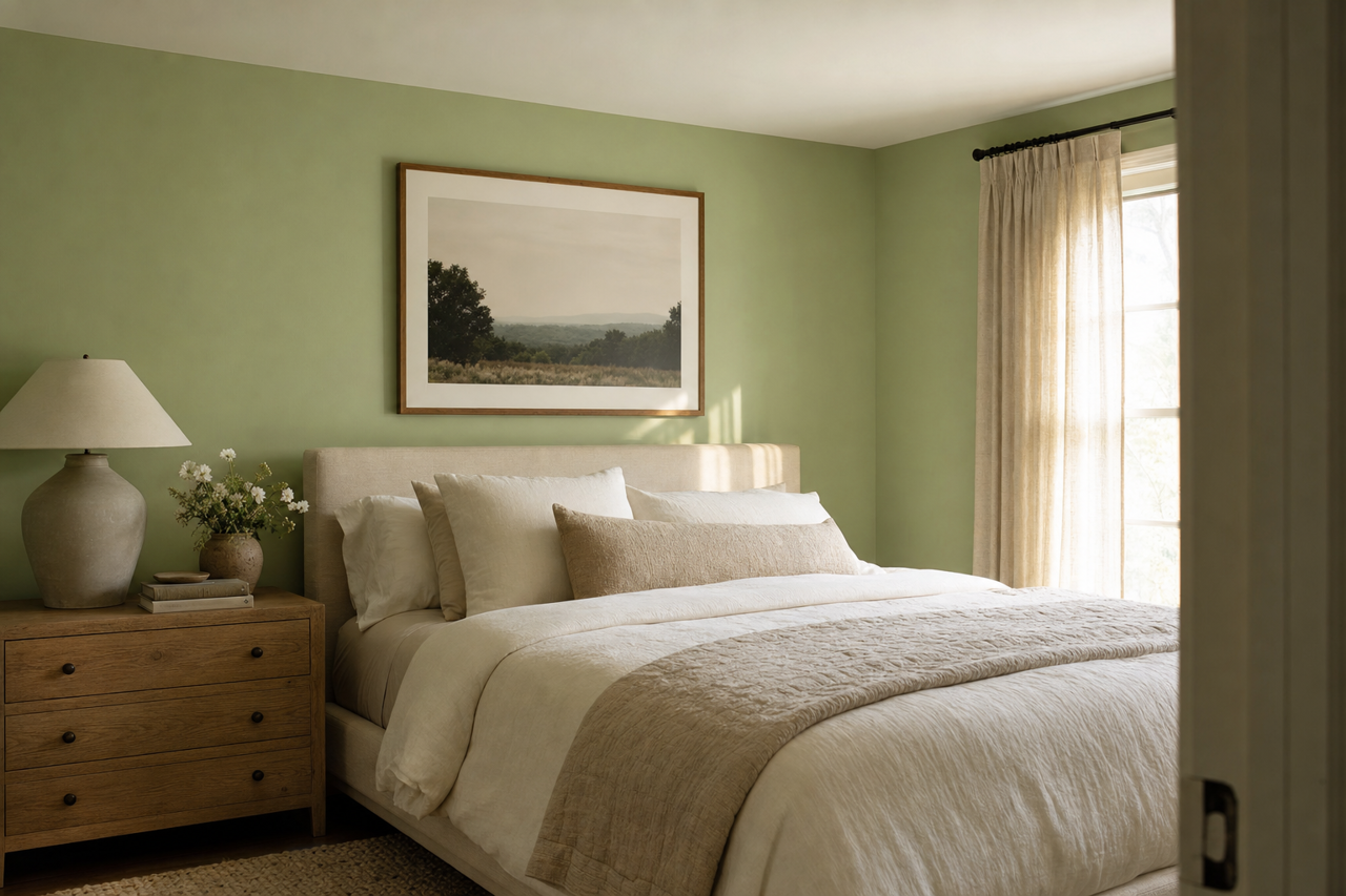 Mesclun Green by Sherwin-Williams on interiors