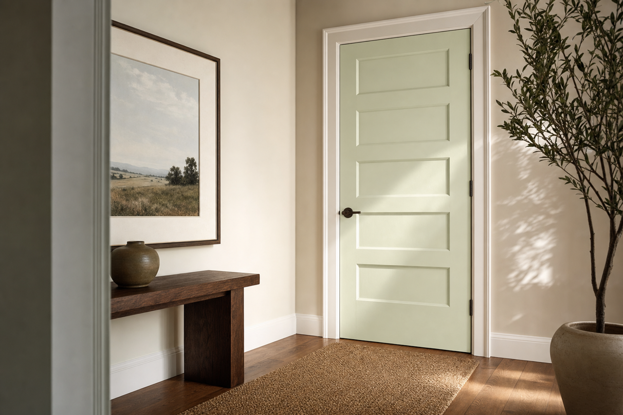 Lacewing by Sherwin-Williams on interior-doors