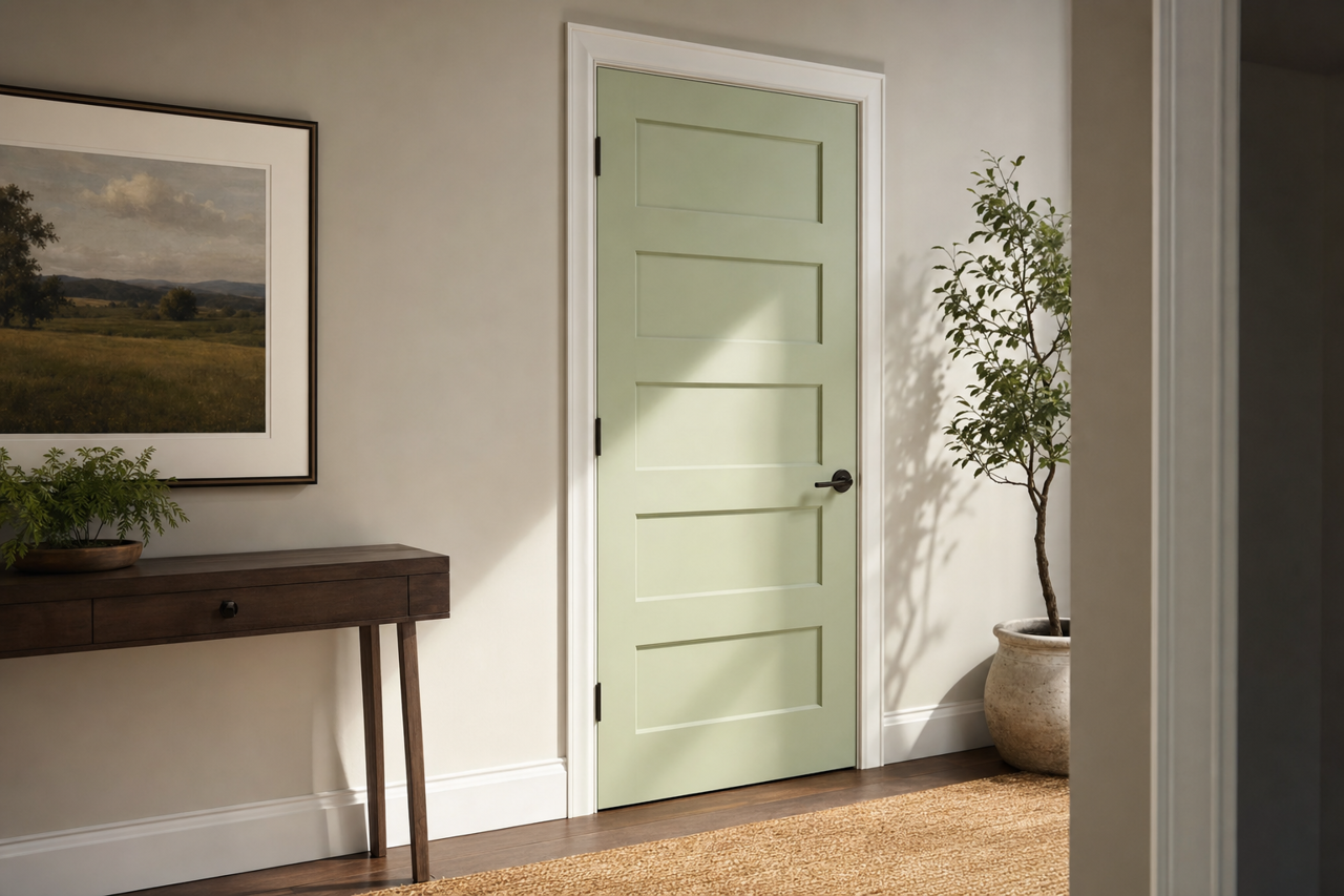 Romaine by Sherwin-Williams on interior-doors