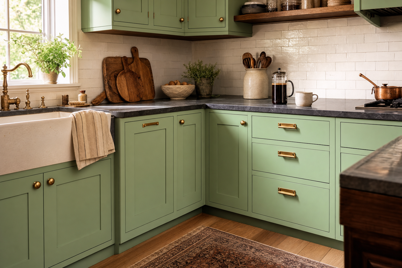Picnic by Sherwin-Williams on cabinets
