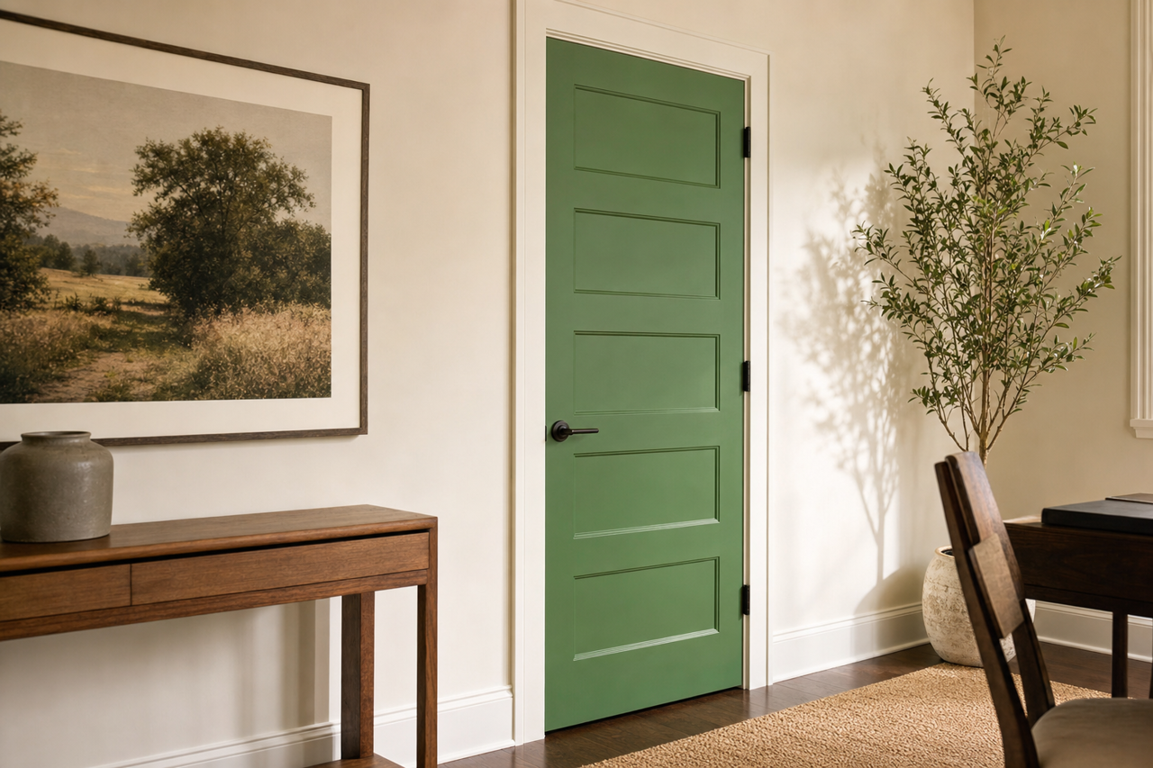 Grasshopper by Sherwin-Williams on interior-doors