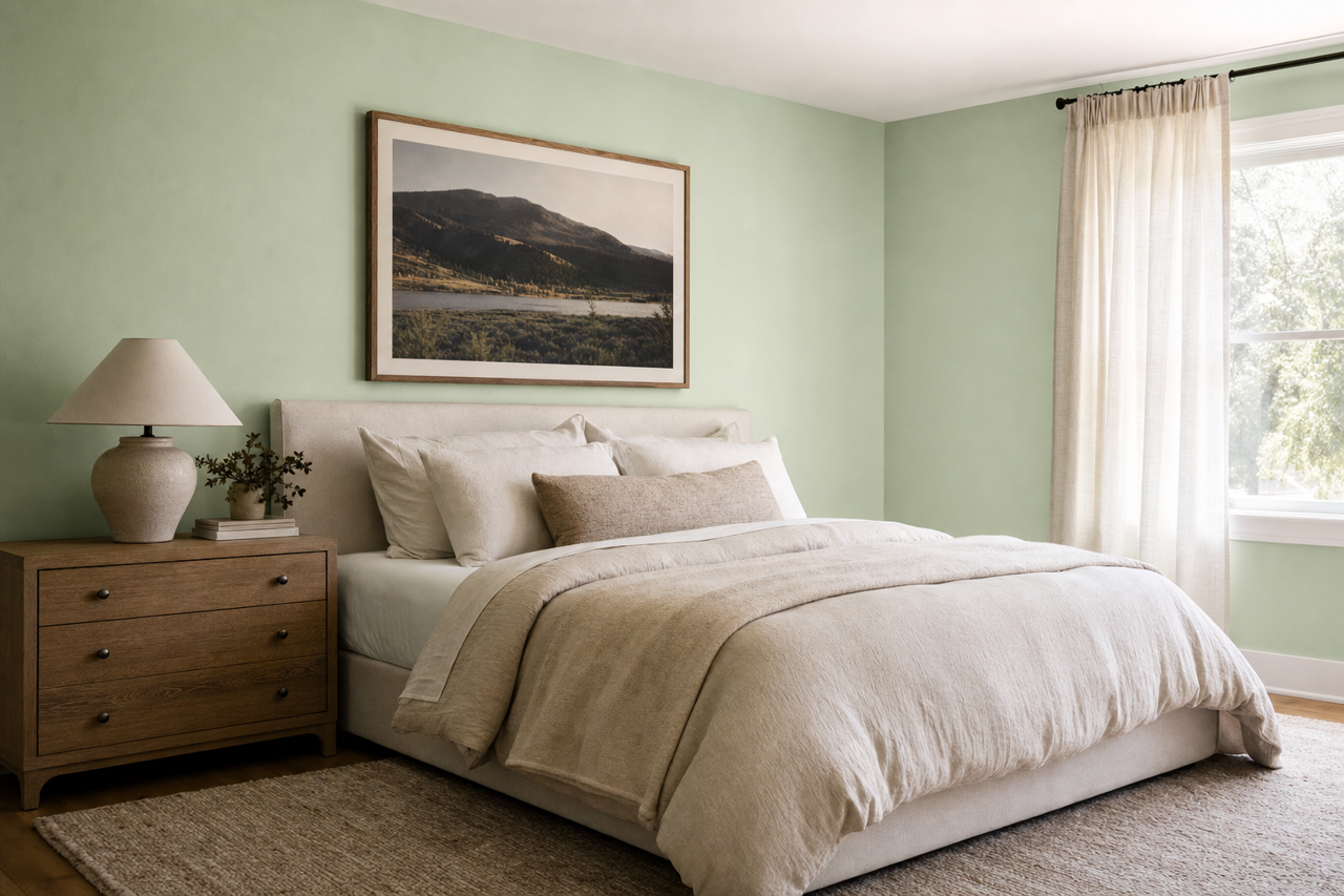 Jocular Green by Sherwin-Williams on interiors