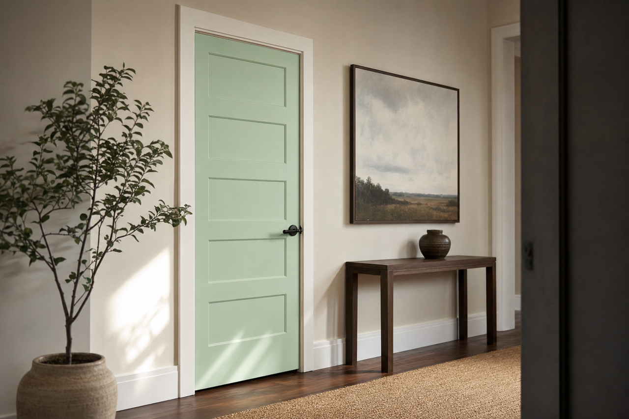 Kiwi by Sherwin-Williams on interior-doors