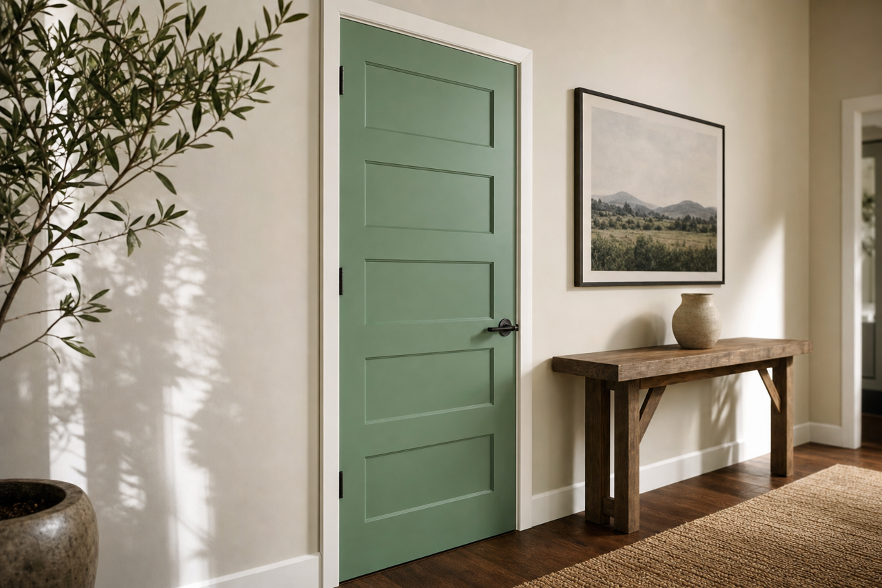 Eco Green by Sherwin-Williams on interior-doors