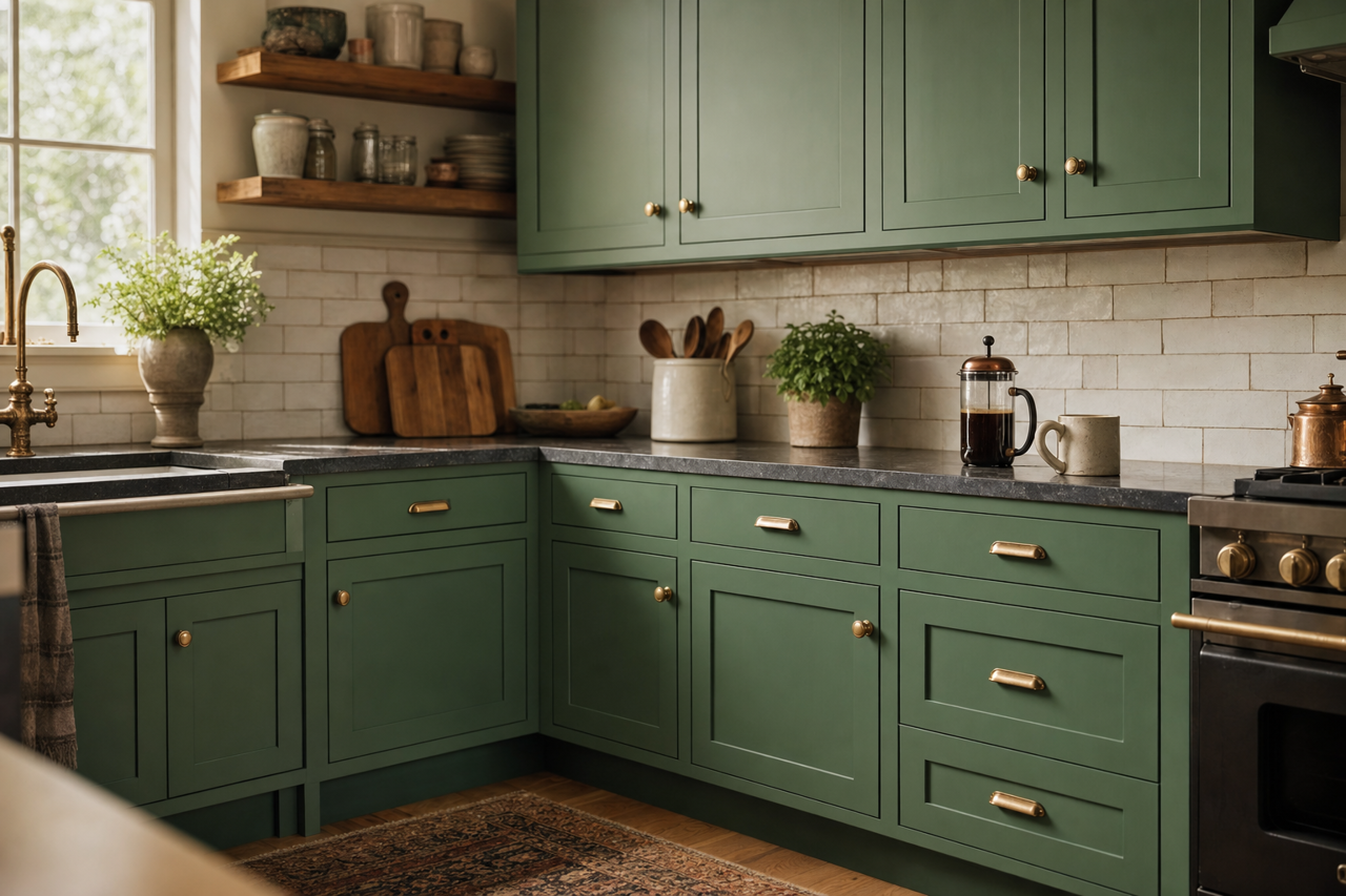 Kilkenny by Sherwin-Williams on cabinets