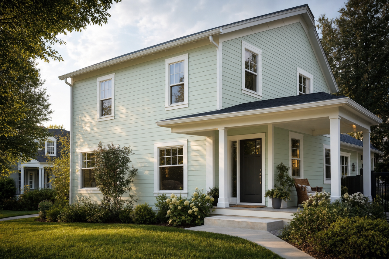 Mint Condition by Sherwin-Williams on exterior
