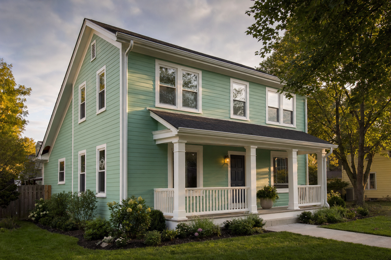 Lark Green by Sherwin-Williams on exterior