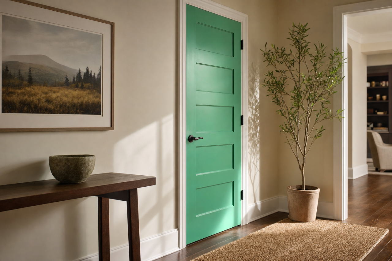 Julep by Sherwin-Williams on interior-doors