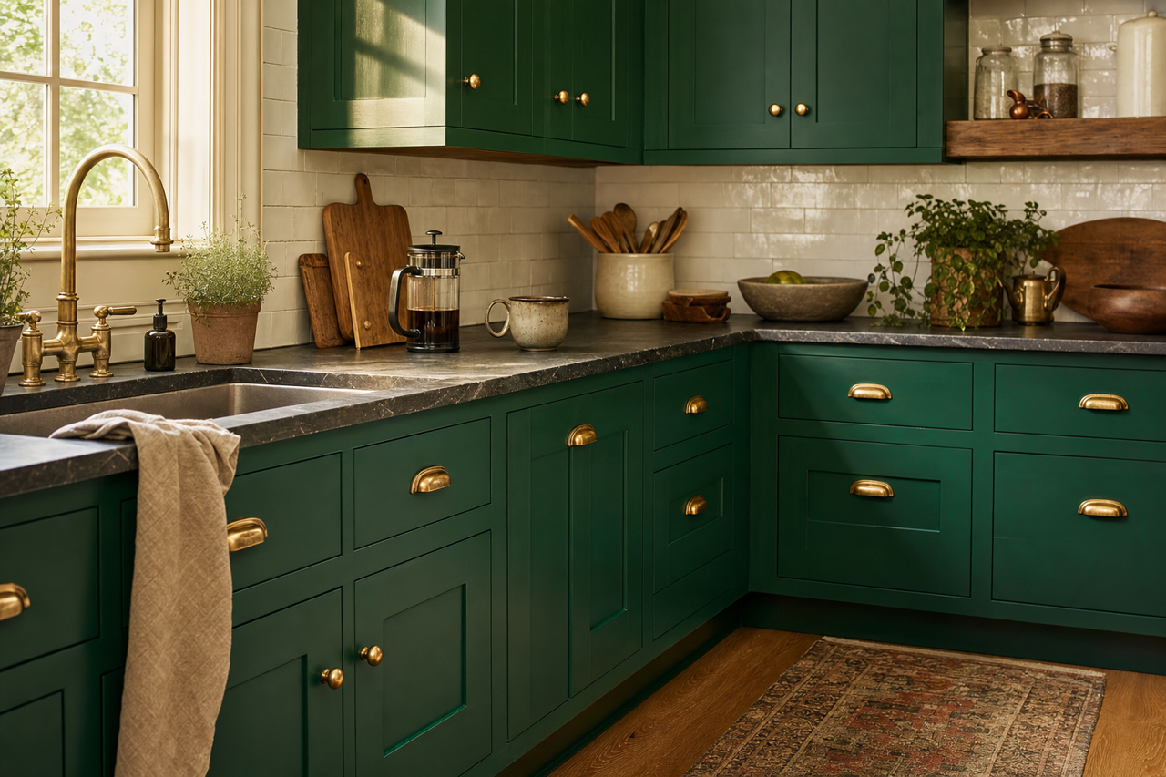 Greens by Sherwin-Williams on cabinets