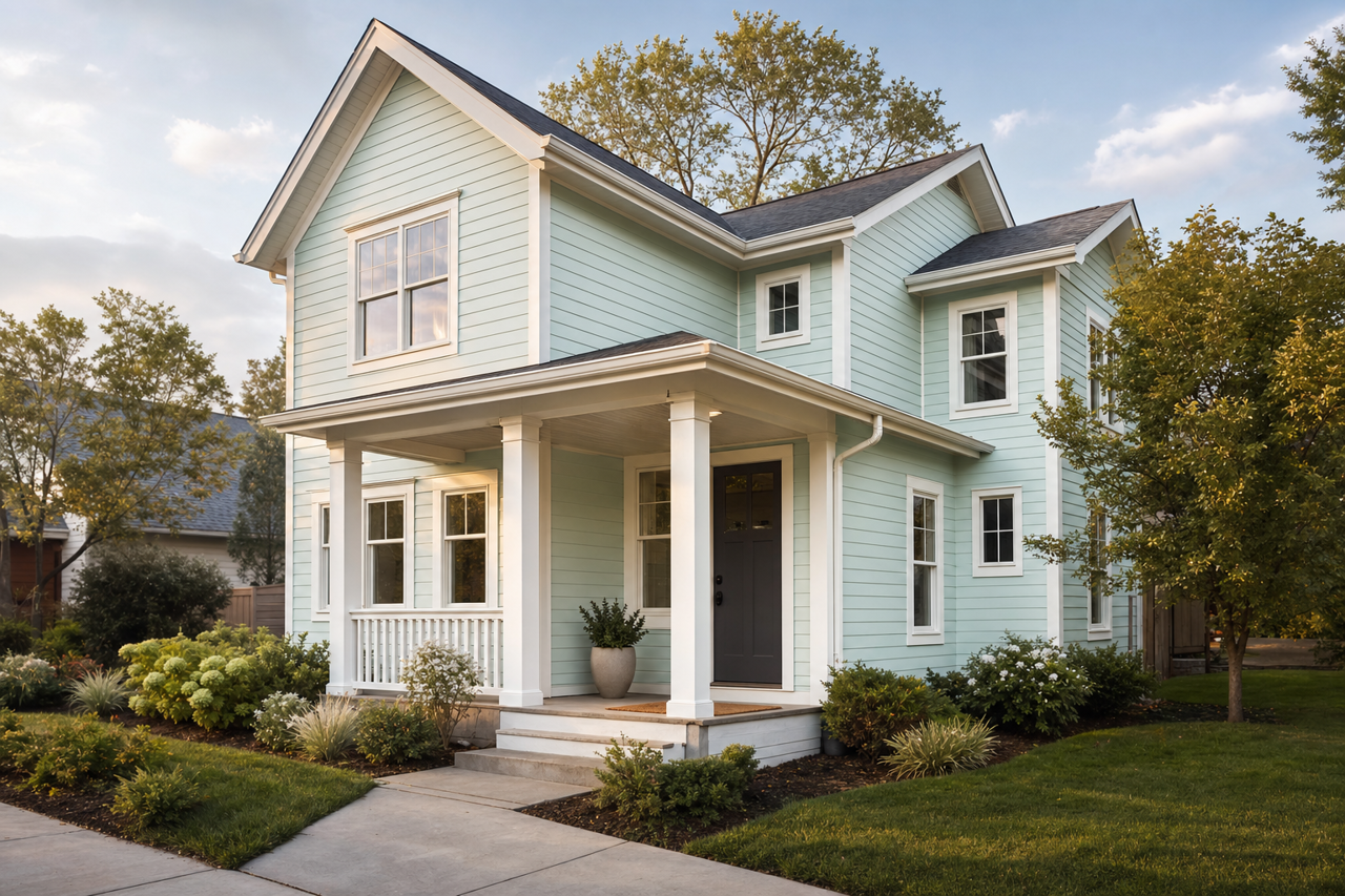Embellished Blue by Sherwin-Williams on exterior