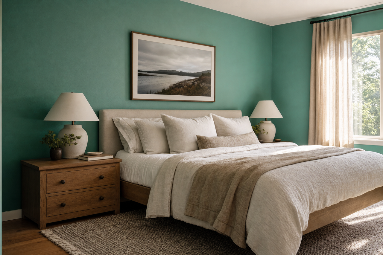 Jargon Jade by Sherwin-Williams on interiors