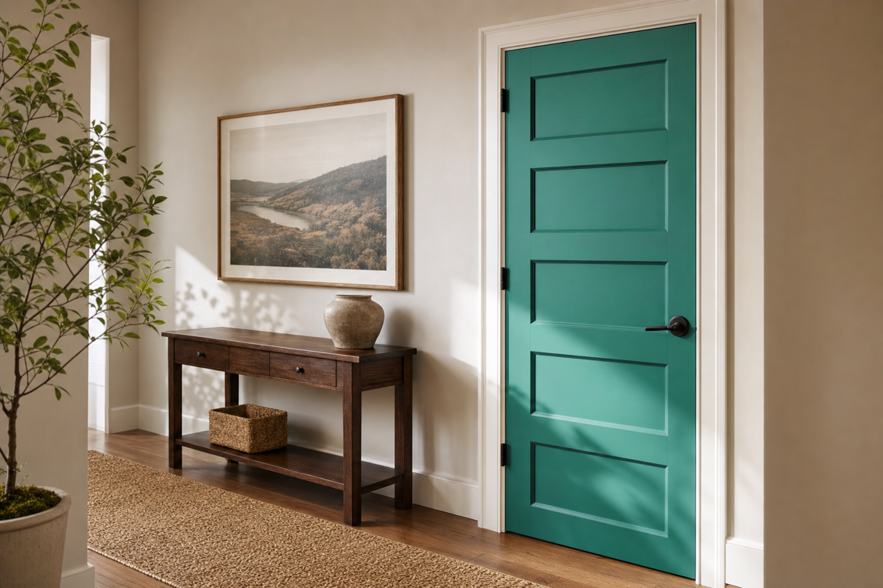 Ionian by Sherwin-Williams on interior-doors