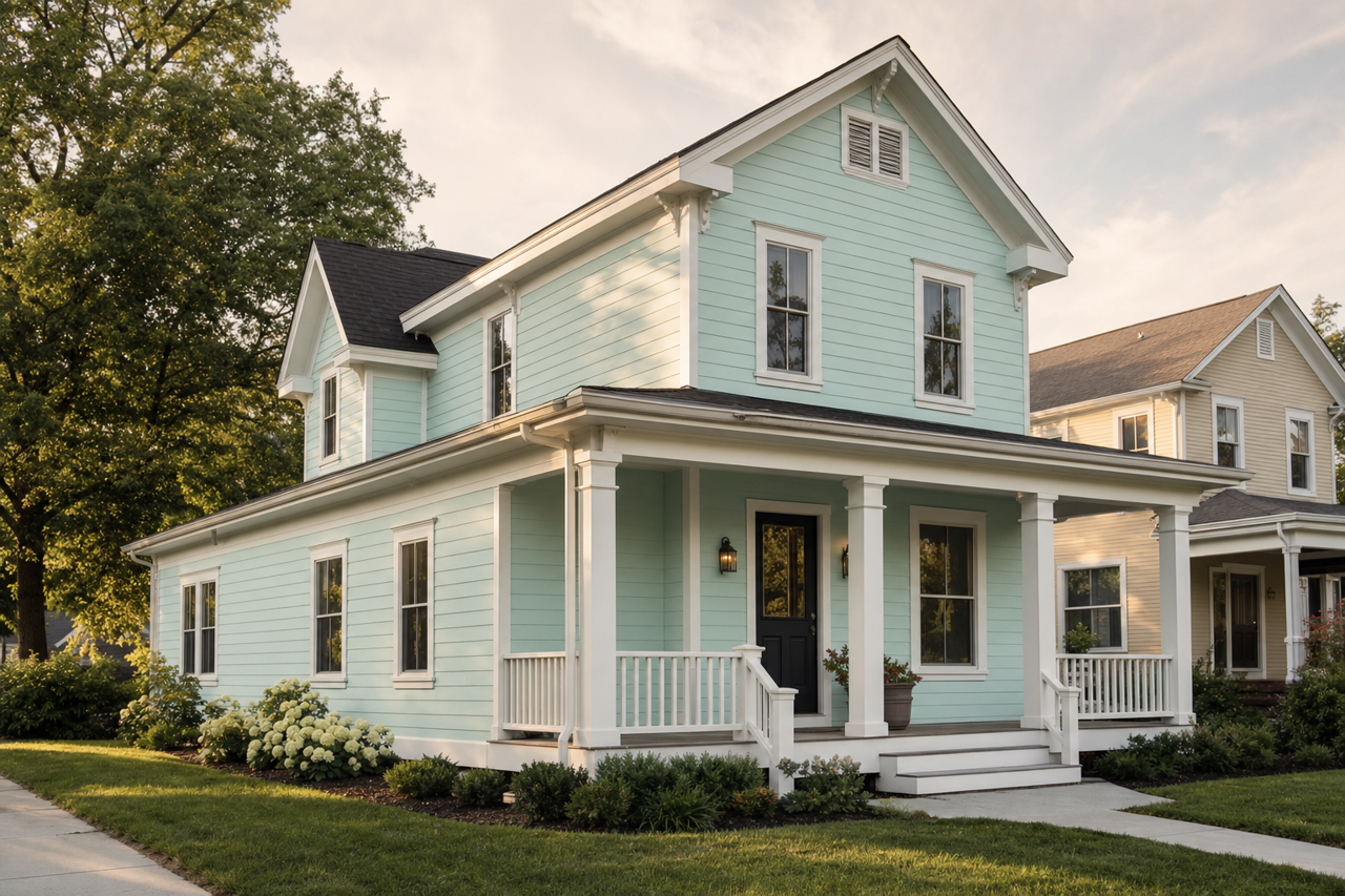 Tame Teal by Sherwin-Williams on exterior