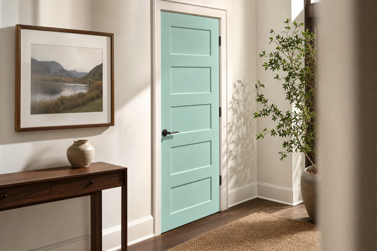 Aqueduct by Sherwin-Williams on interior-doors