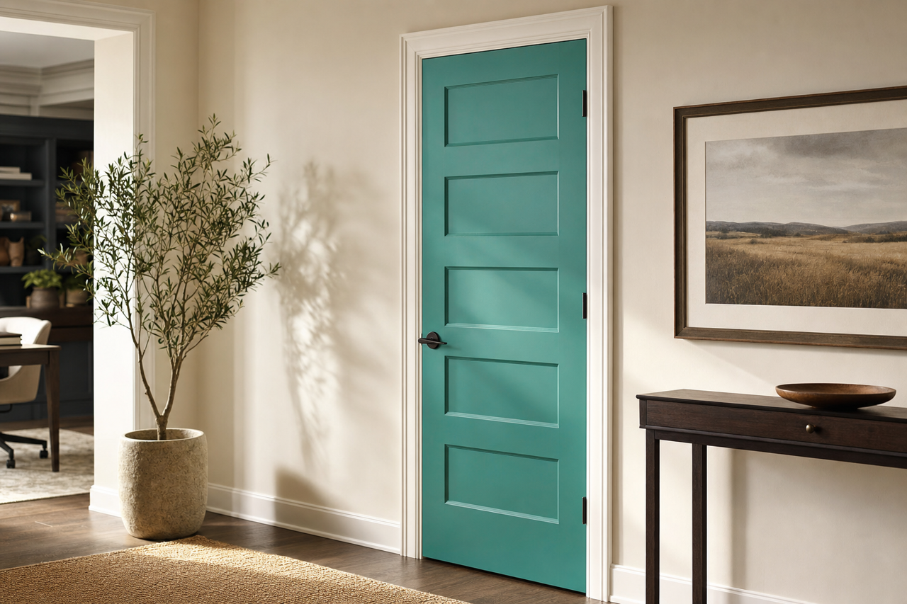 Thermal Spring by Sherwin-Williams on interior-doors