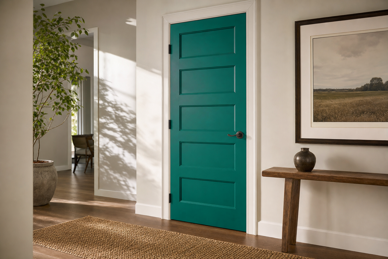 Poseidon by Sherwin-Williams on interior-doors