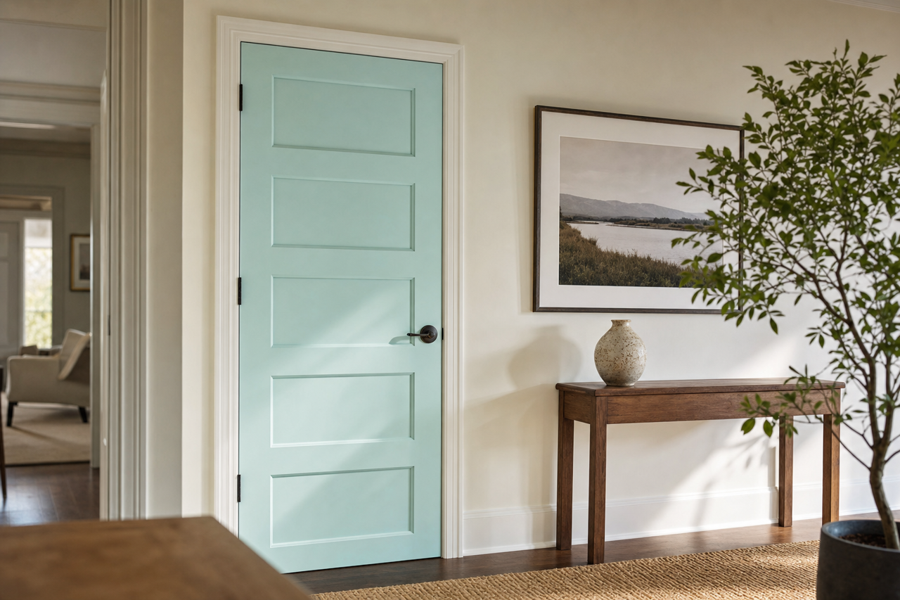 Spa by Sherwin-Williams on interior-doors