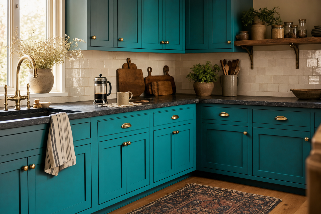 Gulfstream by Sherwin-Williams on cabinets
