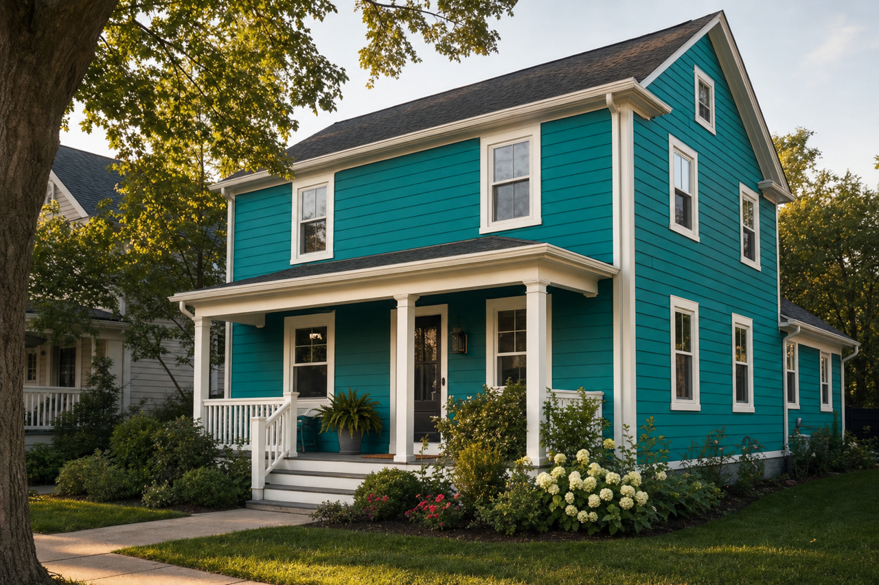 Maxi Teal by Sherwin-Williams on exterior