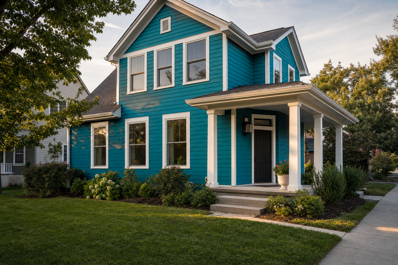 Blue Nile by Sherwin-Williams on exterior