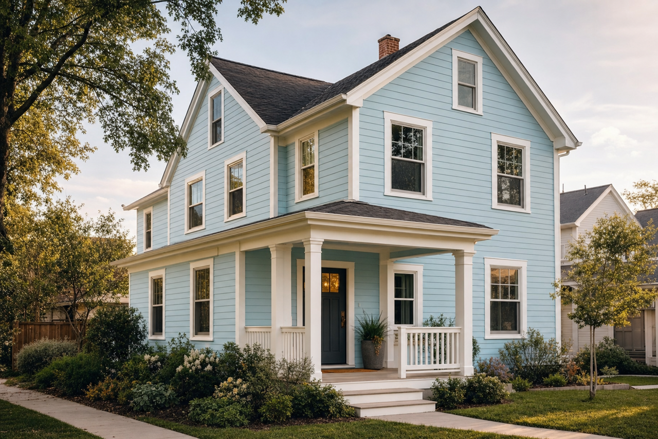 Liquid Blue by Sherwin-Williams on exterior