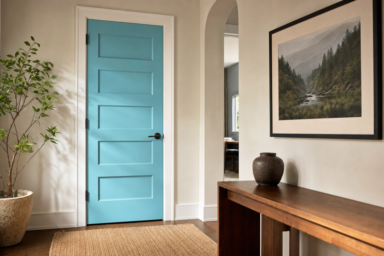 Nautilus by Sherwin-Williams on interior-doors