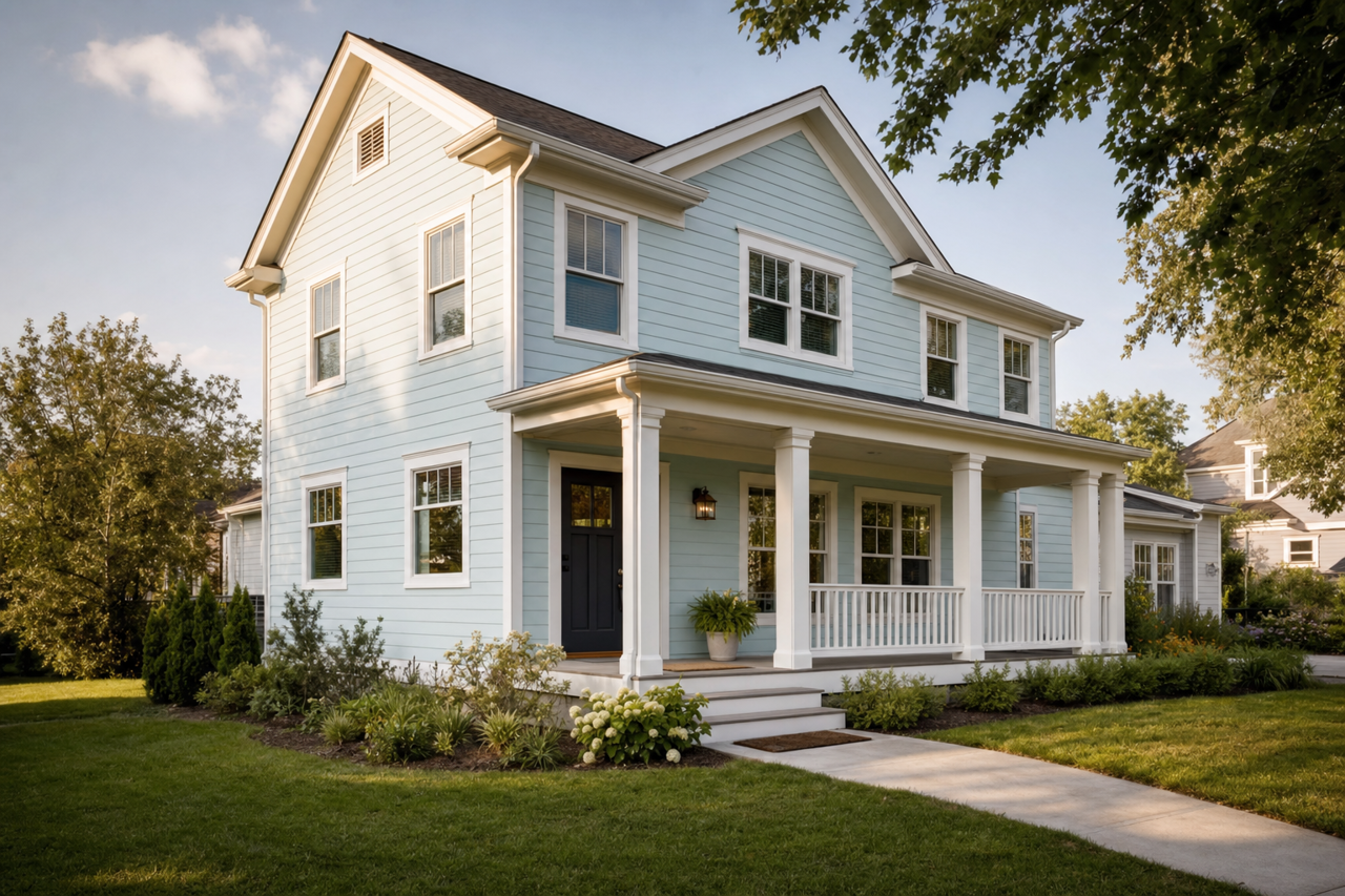 Bravo Blue by Sherwin-Williams on exterior