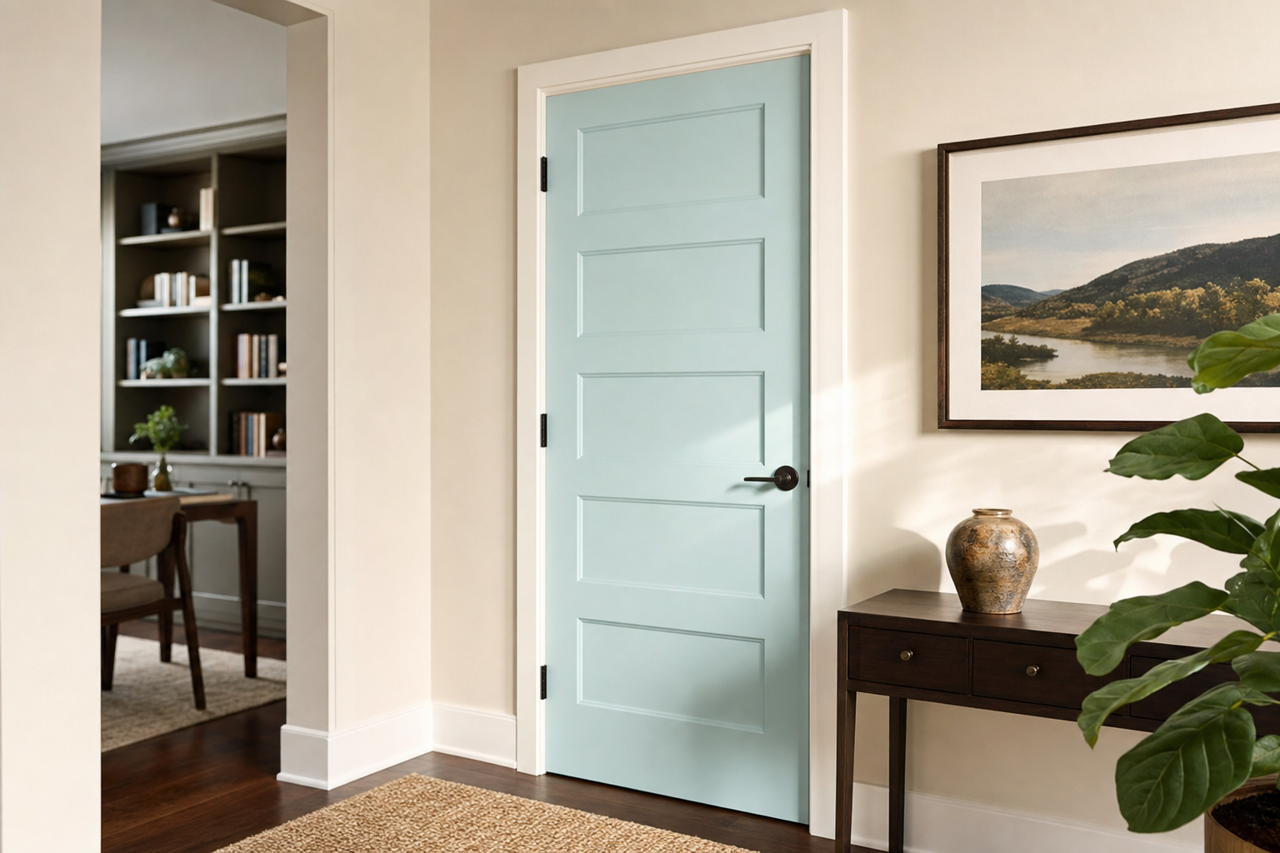 Bravo Blue by Sherwin-Williams on interior-doors
