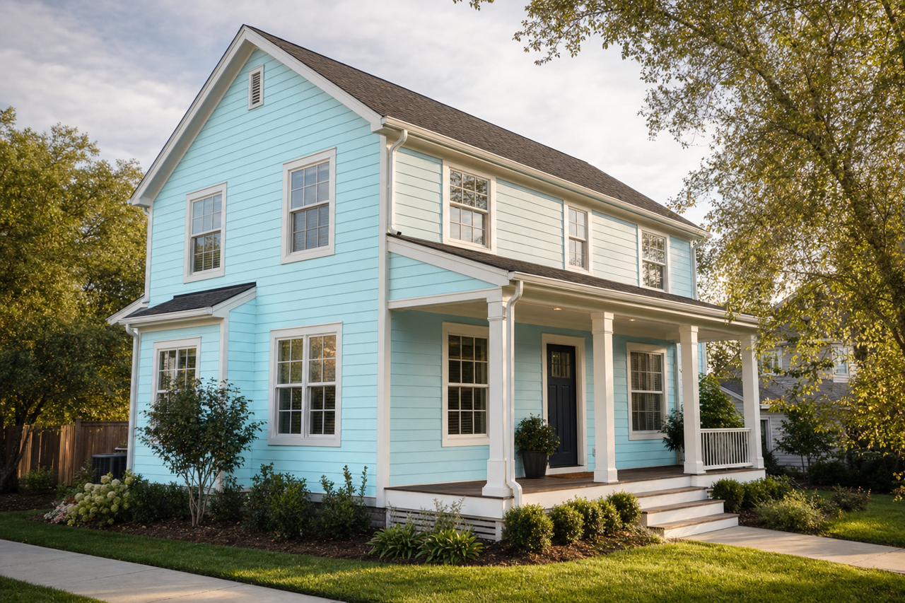 Quench Blue by Sherwin-Williams on exterior