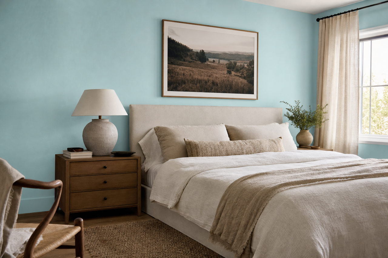 Quench Blue by Sherwin-Williams on interiors