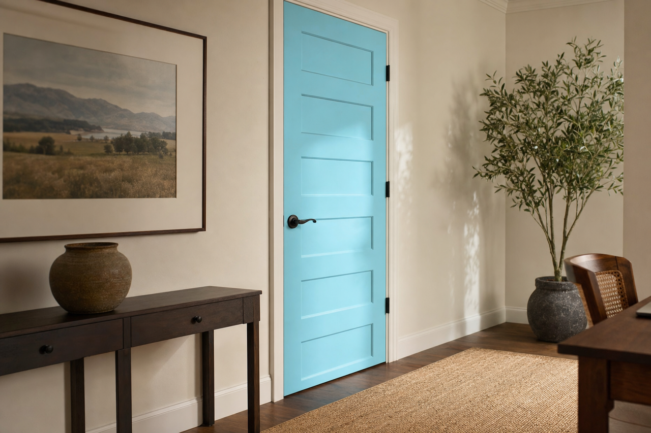 Cloudless by Sherwin-Williams on interior-doors