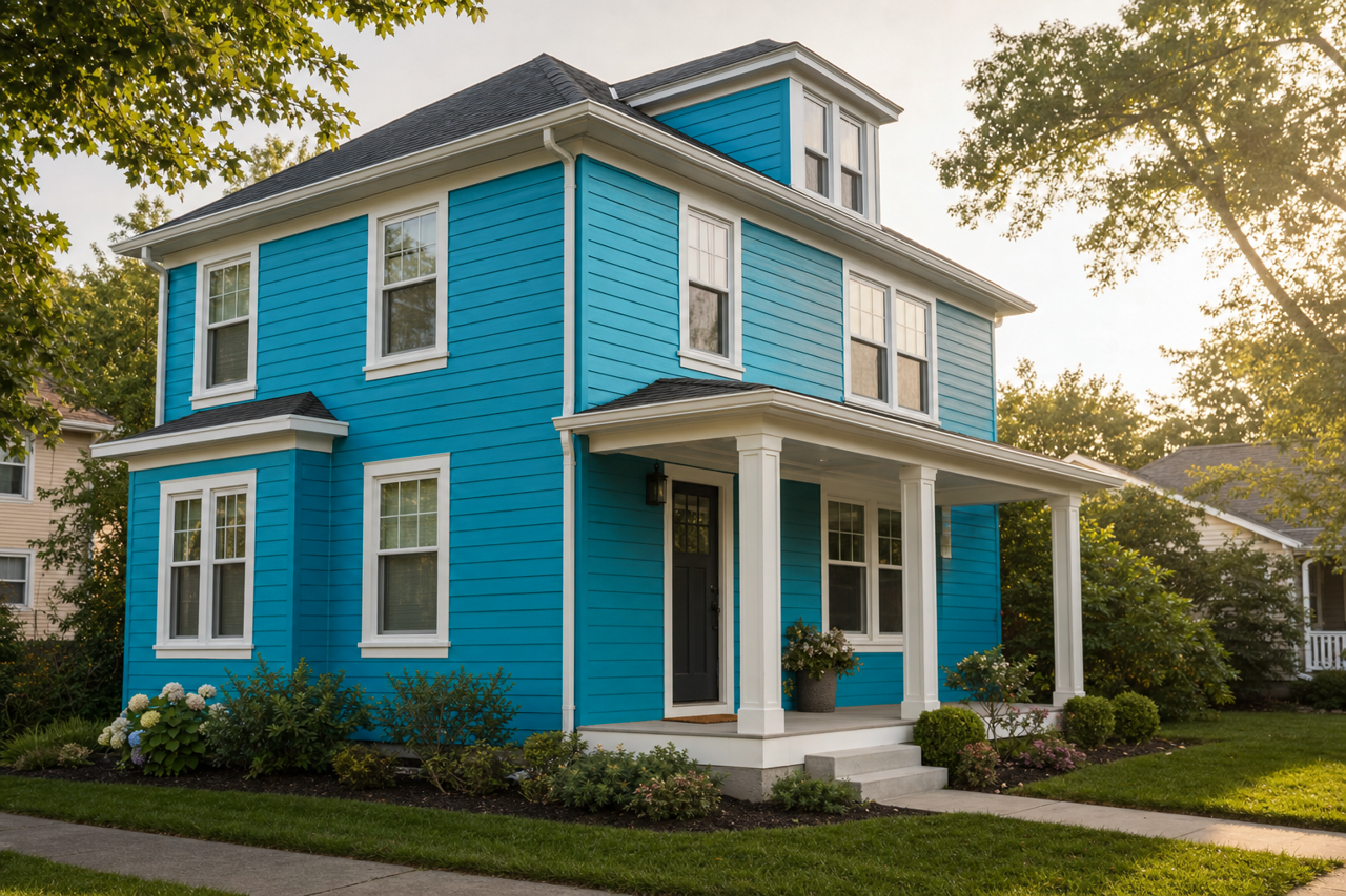 Blue Mosque by Sherwin-Williams on exterior