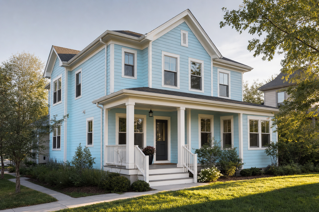 Bluebell by Sherwin-Williams on exterior
