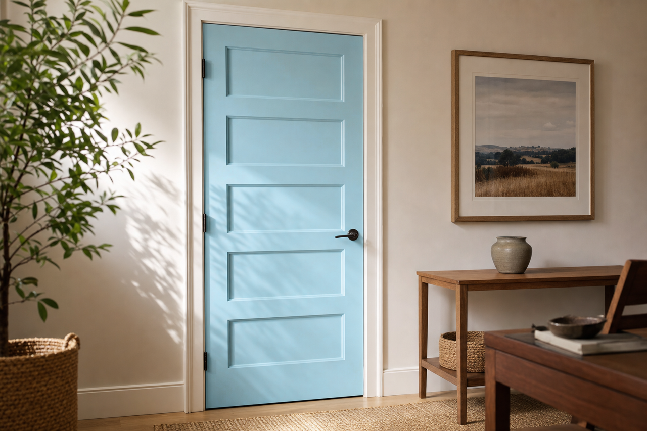 Bluebell by Sherwin-Williams on interior-doors