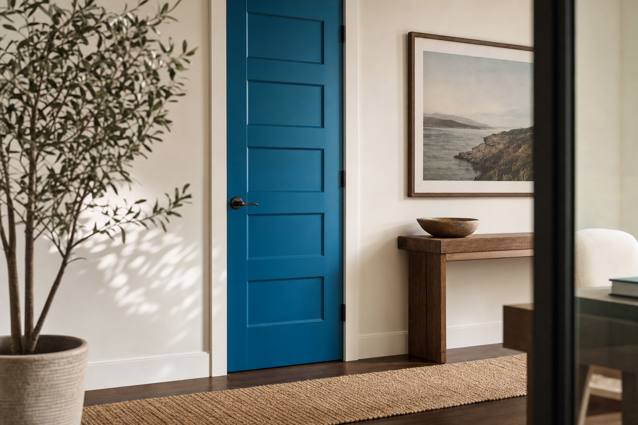 Jay Blue by Sherwin-Williams on interior-doors