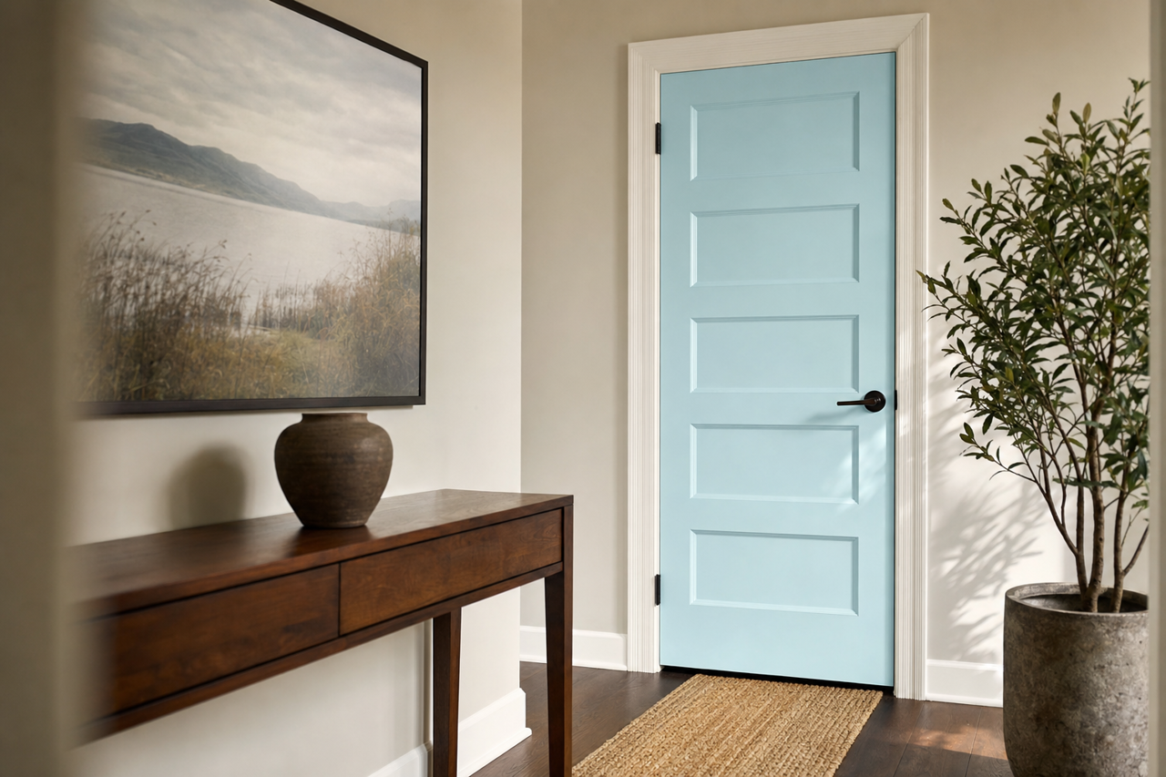 Soar by Sherwin-Williams on interior-doors
