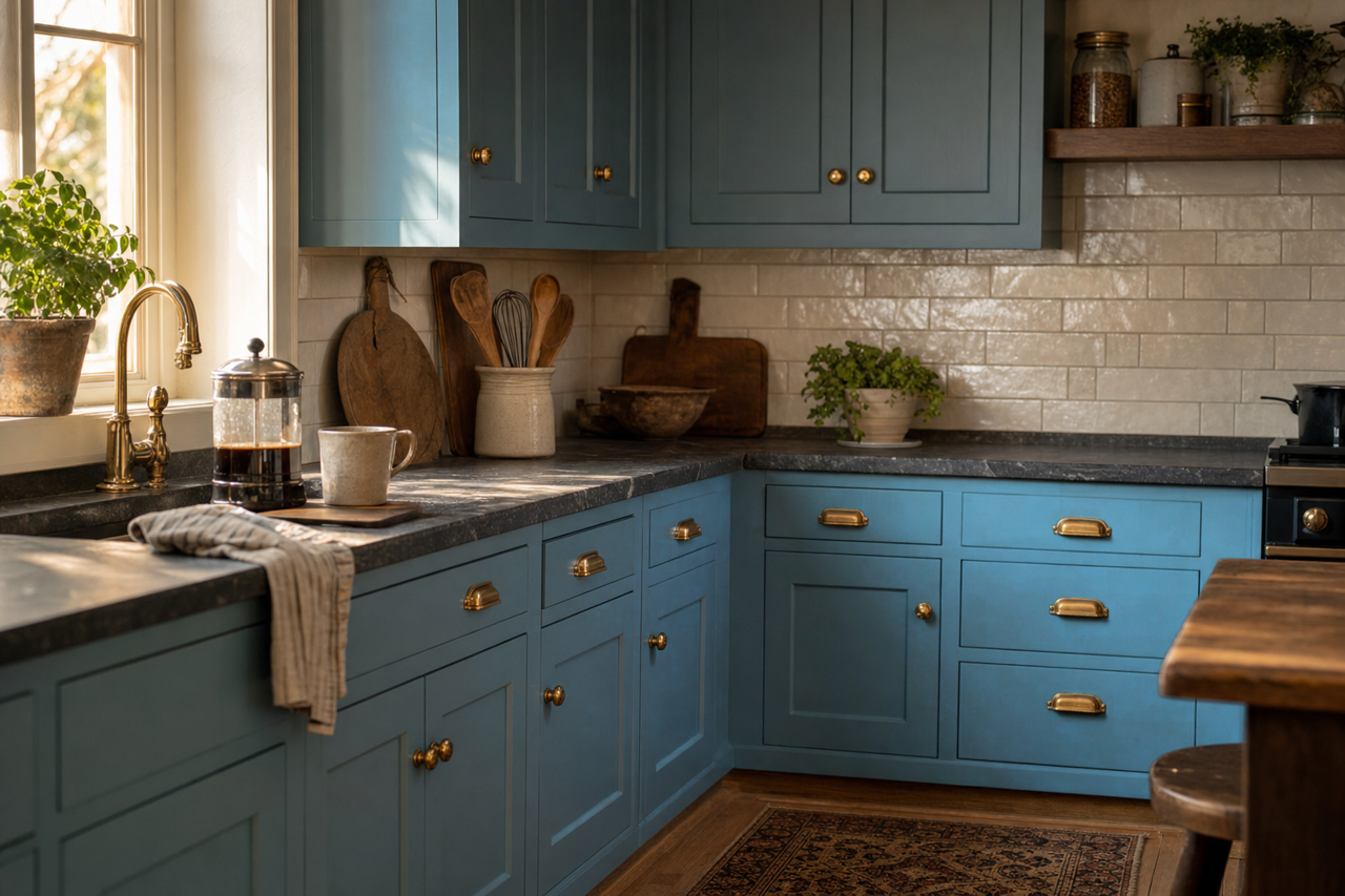 Jacaranda by Sherwin-Williams on cabinets