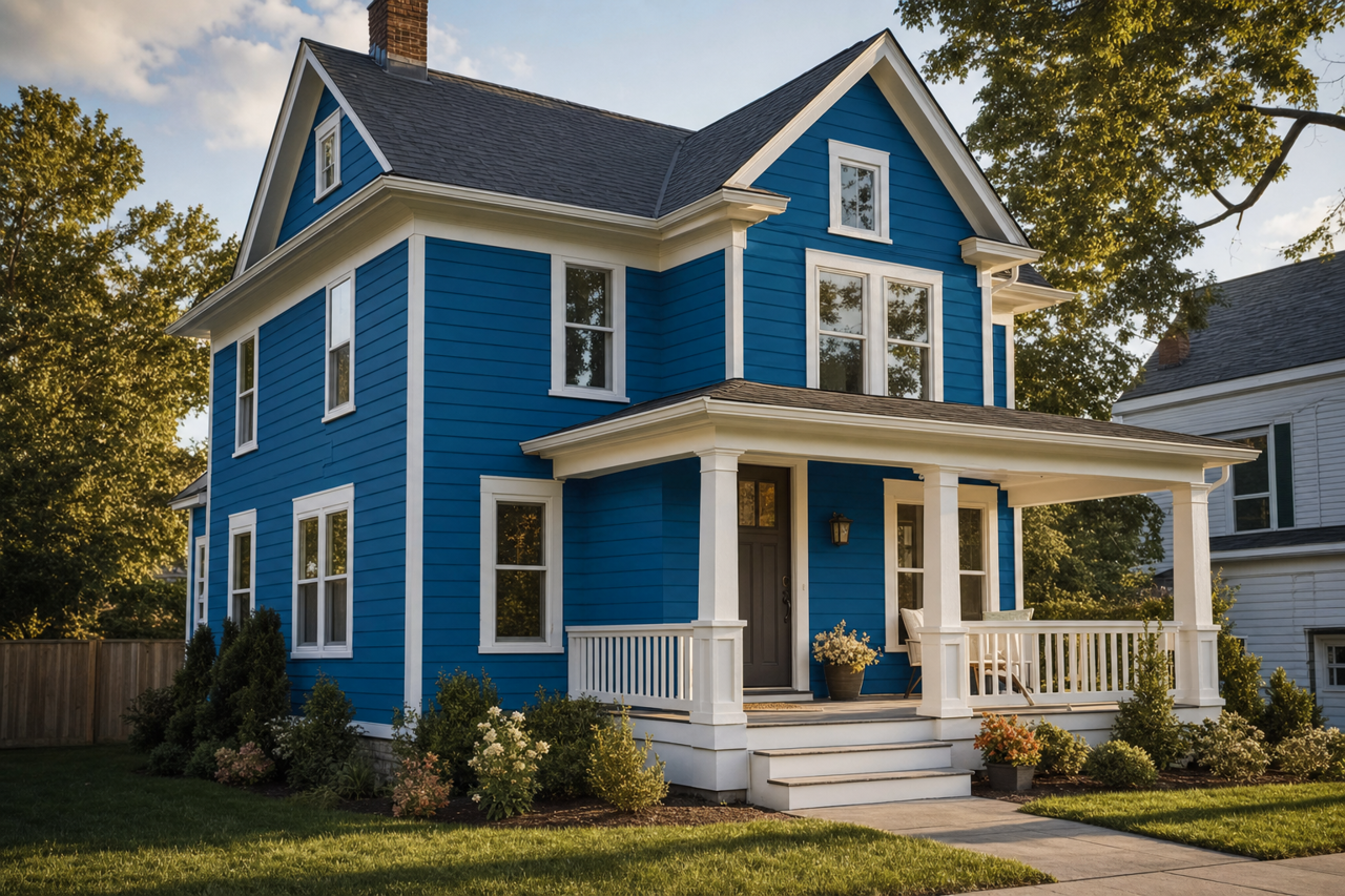 Dignity Blue by Sherwin-Williams on exterior