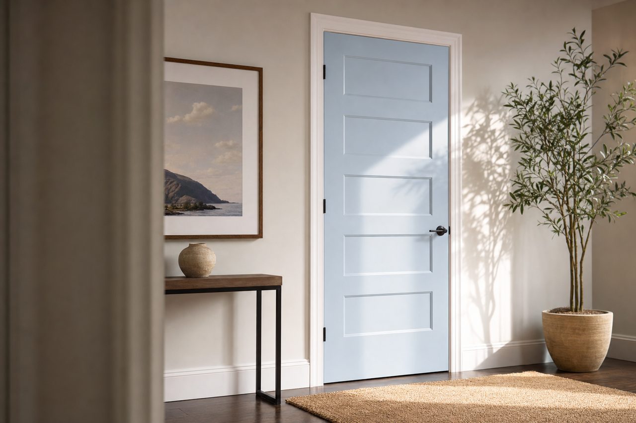 Rhythmic Blue by Sherwin-Williams on interior-doors