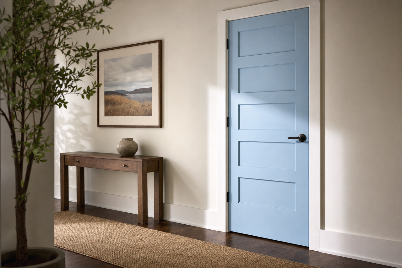 Celestial by Sherwin-Williams on interior-doors