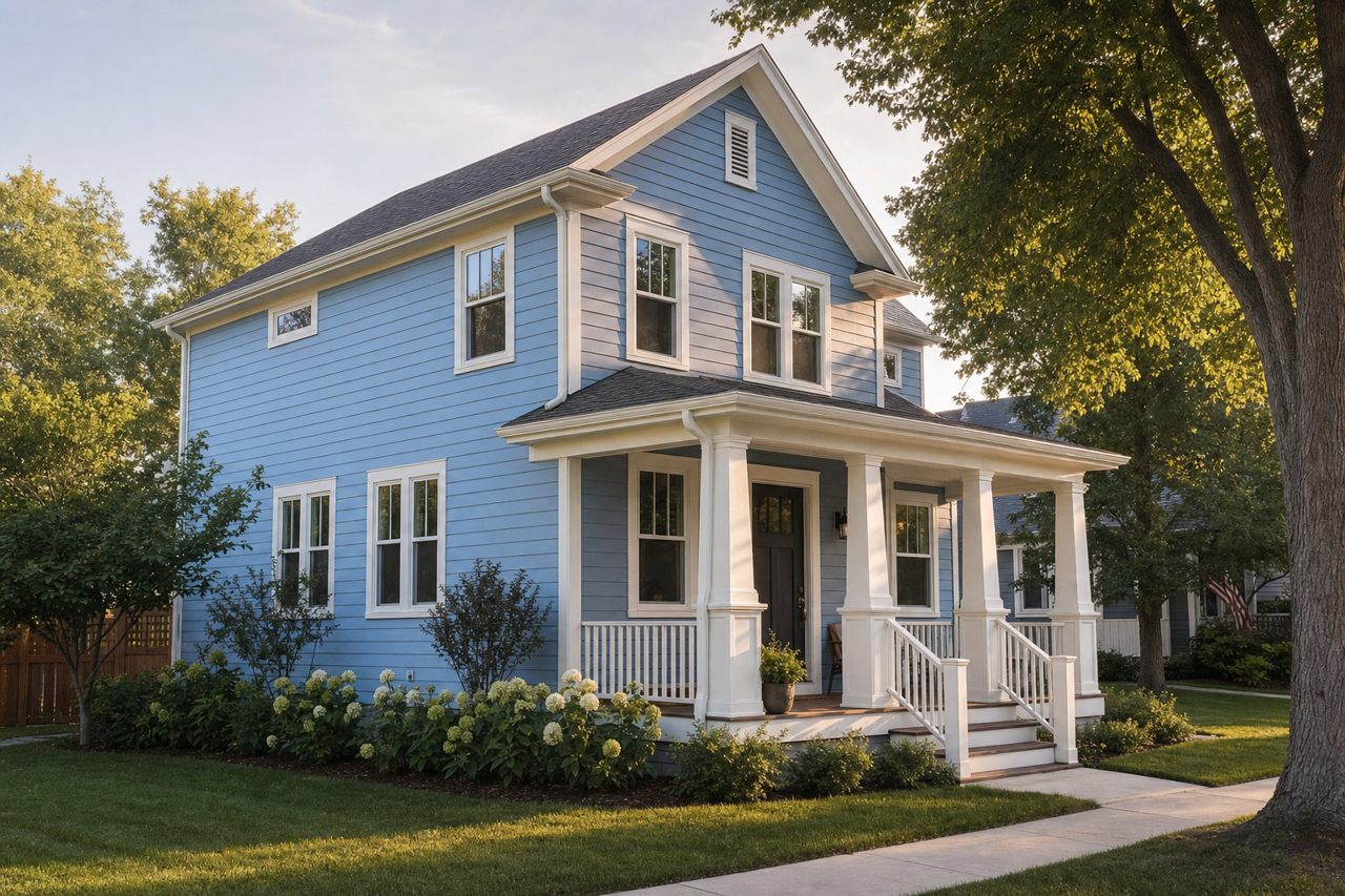Lobelia by Sherwin-Williams on exterior