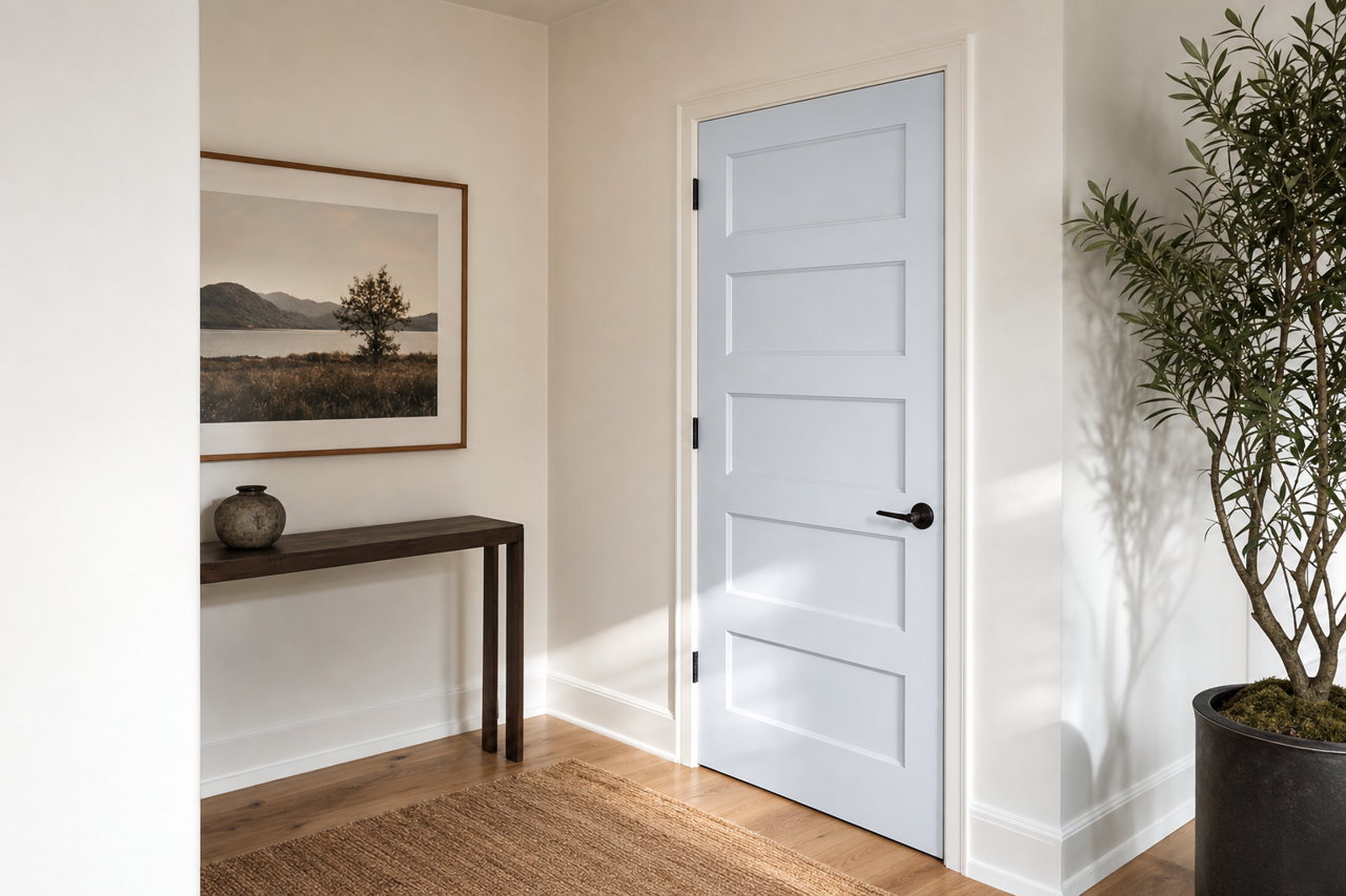 Wishful Blue by Sherwin-Williams on interior-doors