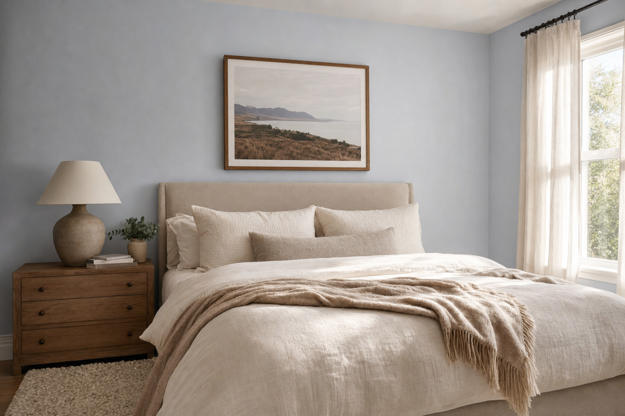 Wishful Blue by Sherwin-Williams on interiors