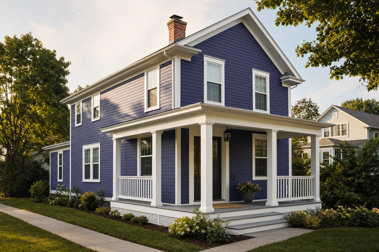 Valiant Violet by Sherwin-Williams on exterior