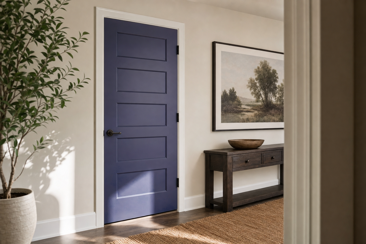 Valiant Violet by Sherwin-Williams on interior-doors