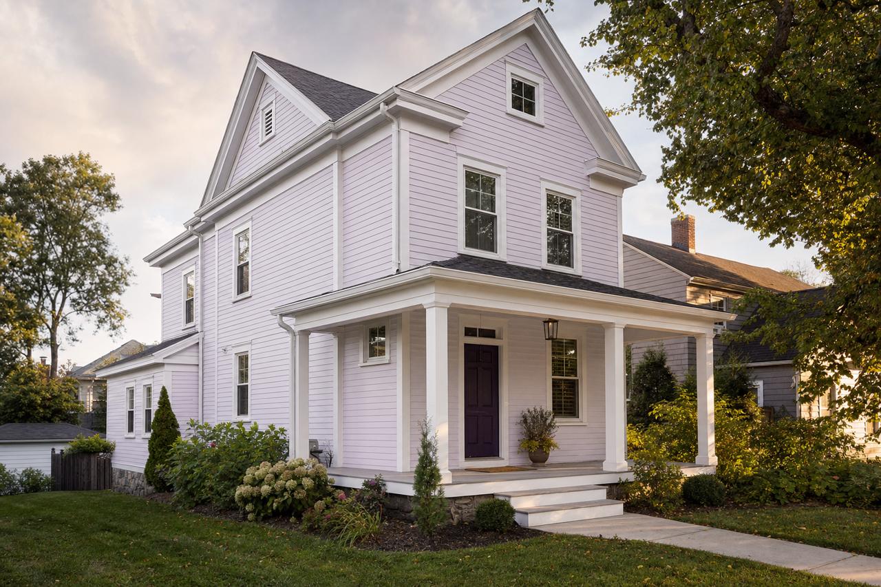 Inspired Lilac by Sherwin-Williams on exterior