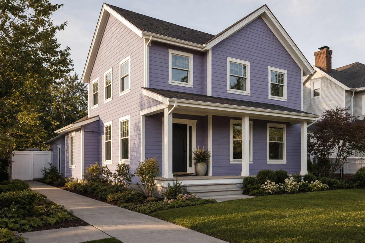 Brave Purple by Sherwin-Williams on exterior