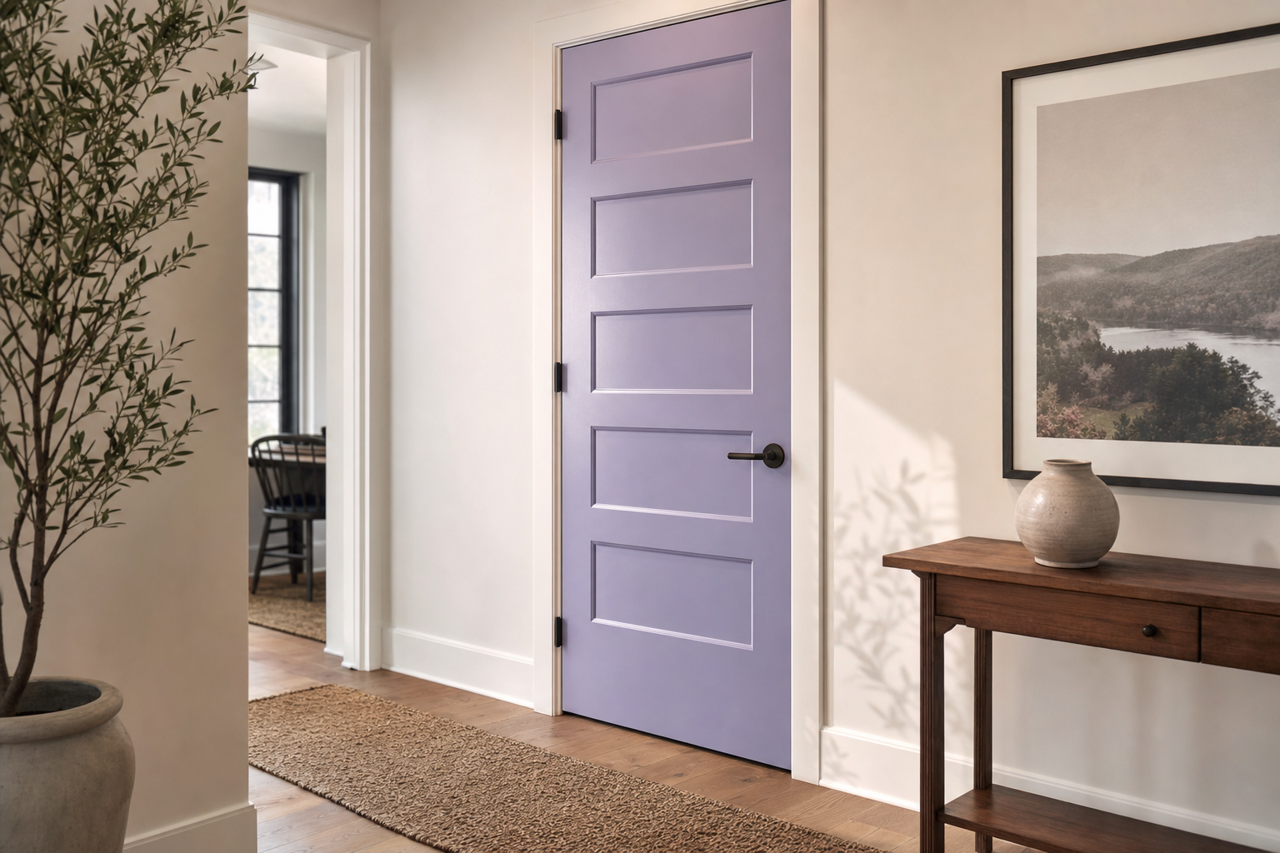 Brave Purple by Sherwin-Williams on interior-doors