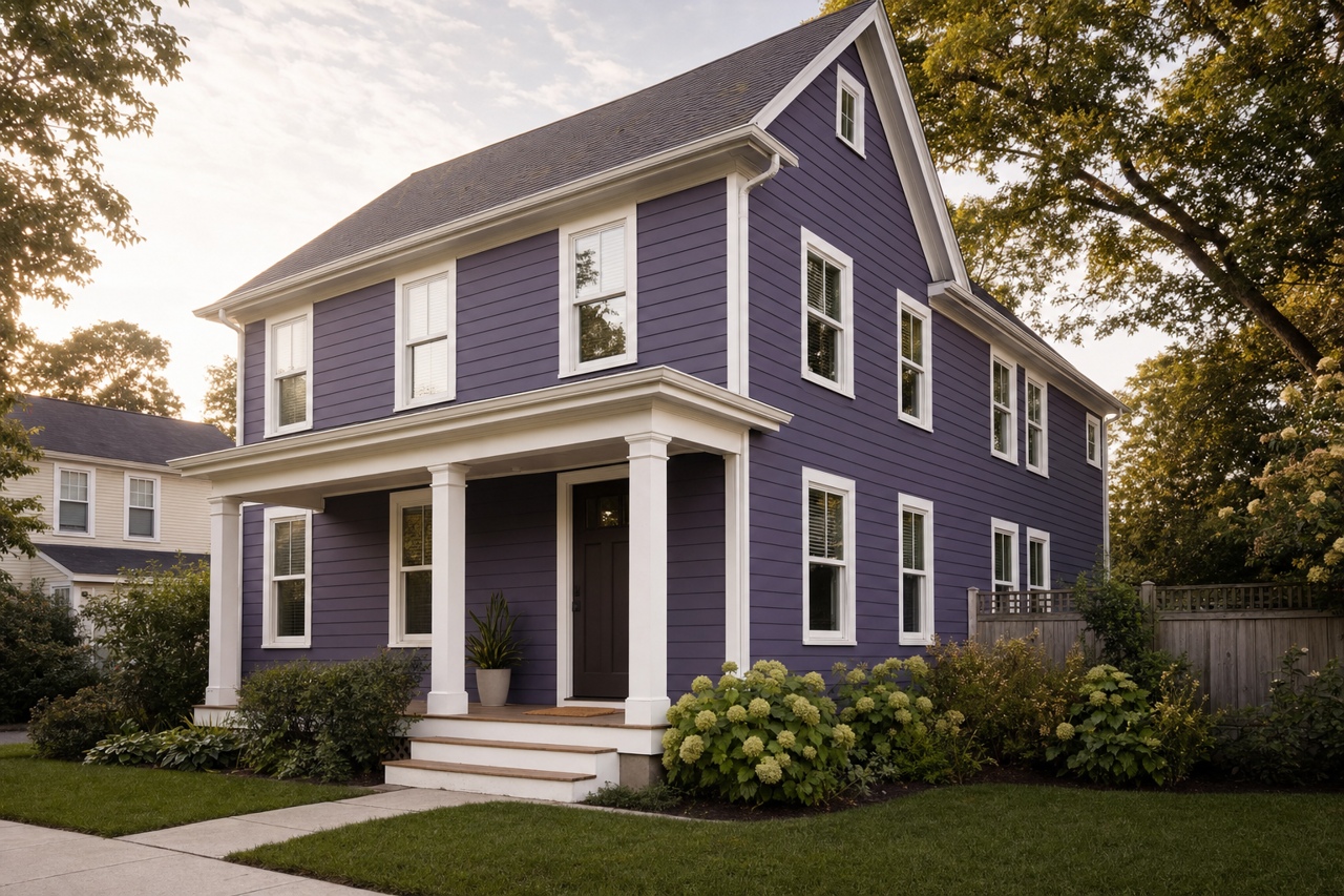 Izmir Purple by Sherwin-Williams on exterior